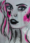 BLACK HEARTS - Original Painting - 29.7cm (W) x 42cm (H) x 0.1cm (D) - Watercolour on Paper