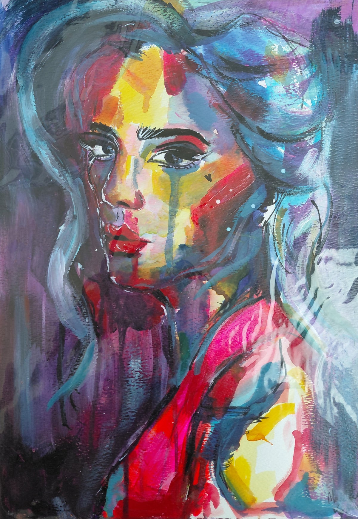 MYSTICAL - Original Painting -29.7cm (W) x 42cm (H) x 0.1cm (D) - Acrylic on Paper