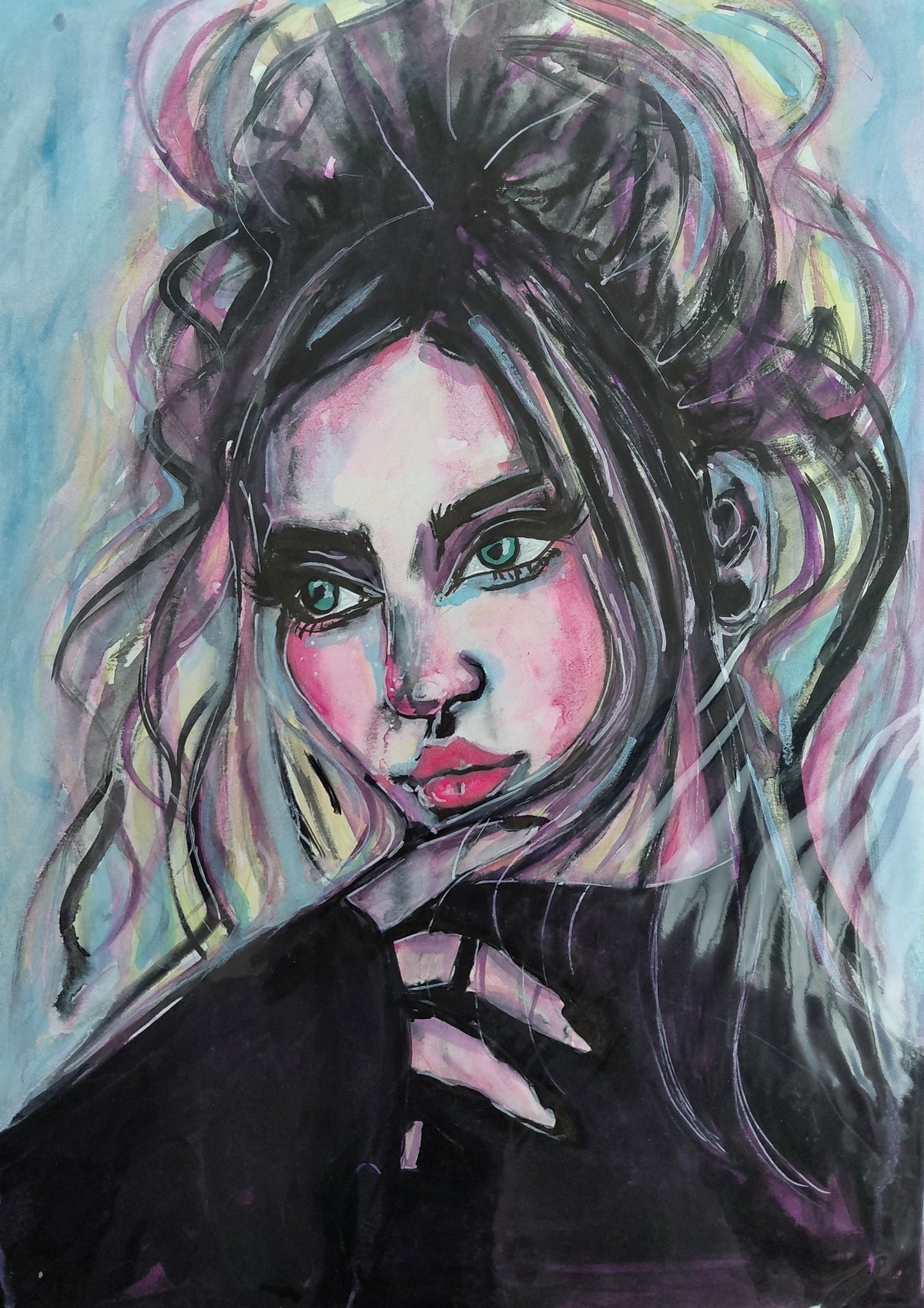 WITCHING HOUR - Original Painting - 29.7cm (W) x 42cm (H) x 0.1cm (D) - Watercolour on Paper