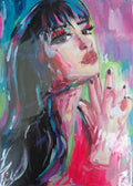GLOVES UP - Original Painting - 29.7cm (W) x 42cm (H) x 0.1cm (D) - Acrylic on Paper