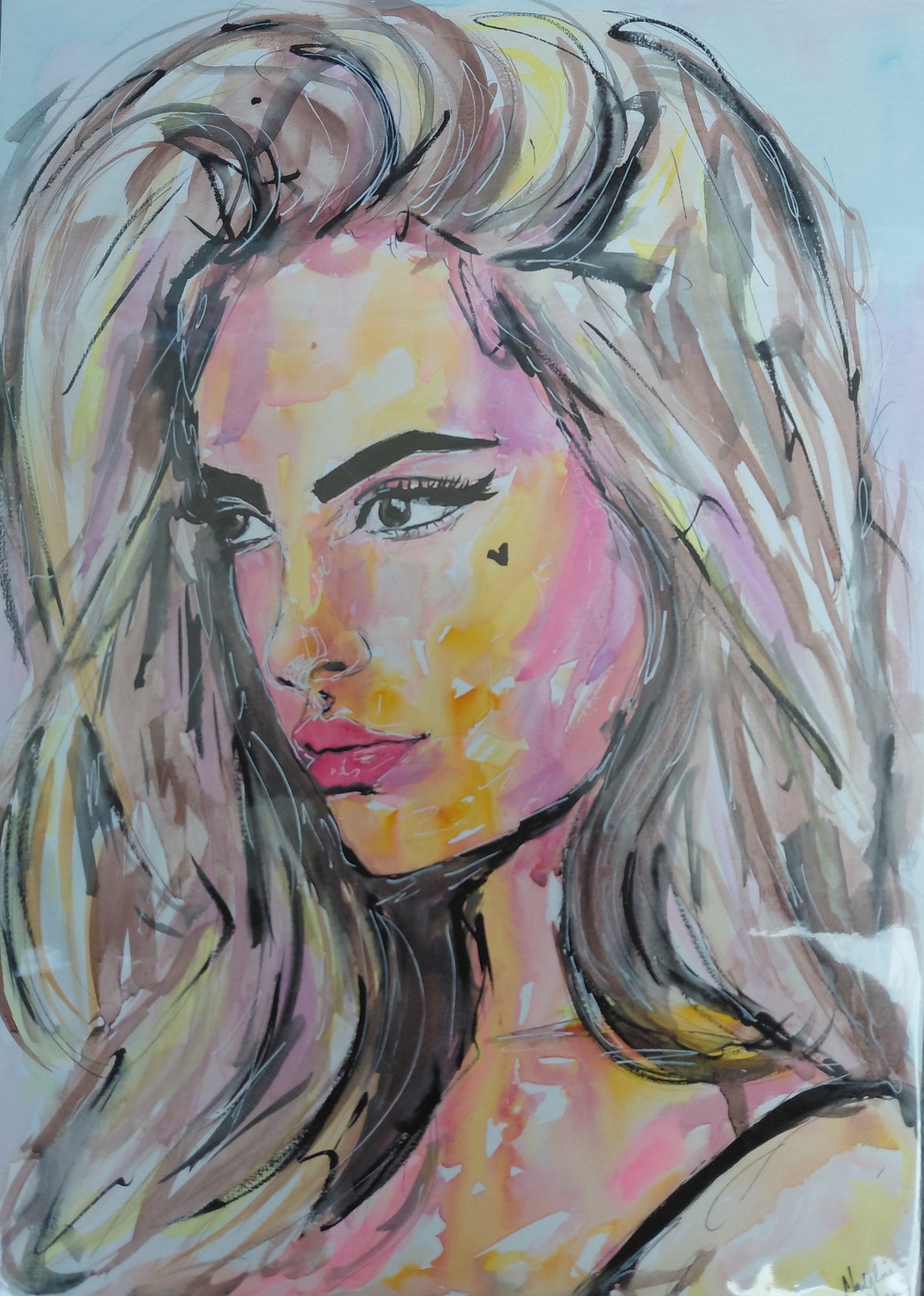 GORGEOUS - Original Painting - 29.7cm (W) x 42cm (H) x 0.1cm (D) - Watercolour on Paper