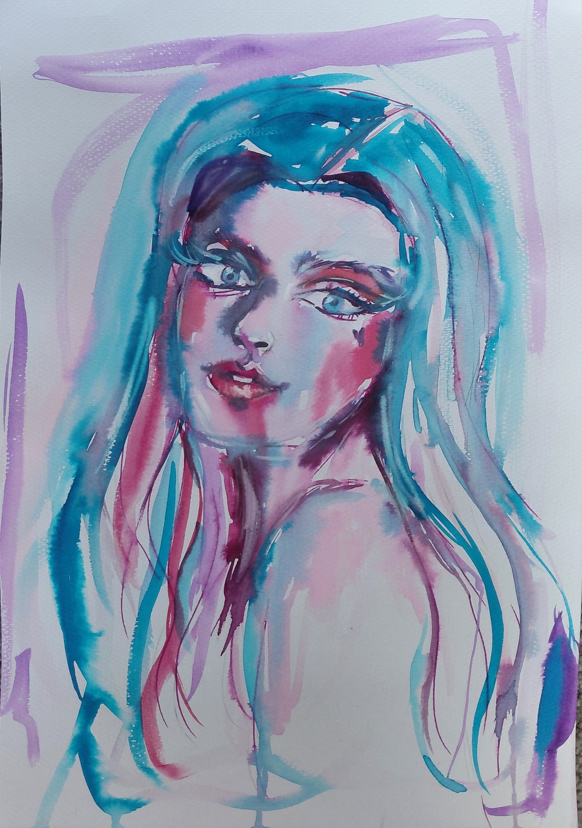 THE DREAMER - Original Painting - 29.7cm (W) x 42cm (H) x 0.1cm (D) - Watercolour on Paper