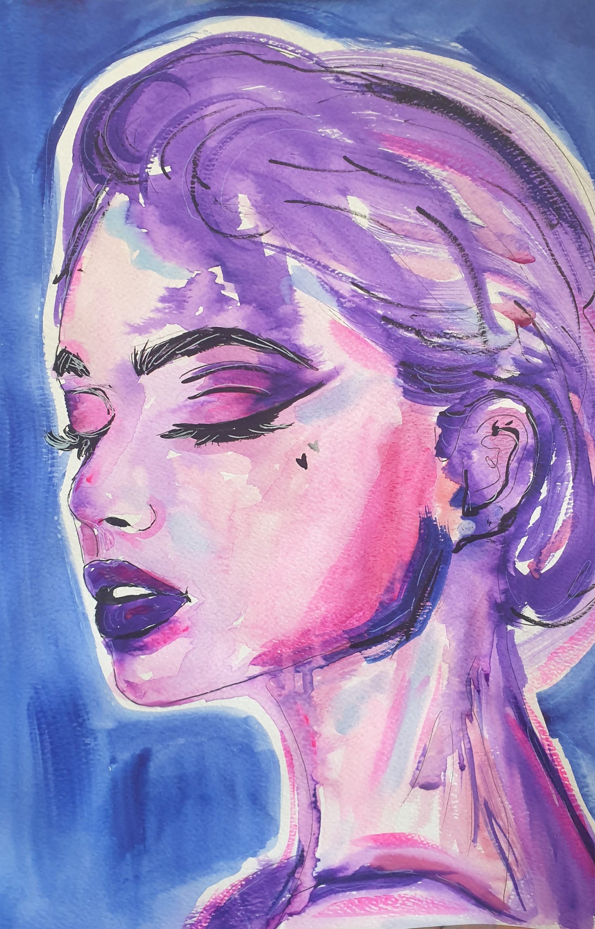 ELEGANCE - Original Painting - 29.7cm (W) x 42cm (H) x 0.1cm (D) - Mixed Media on Paper