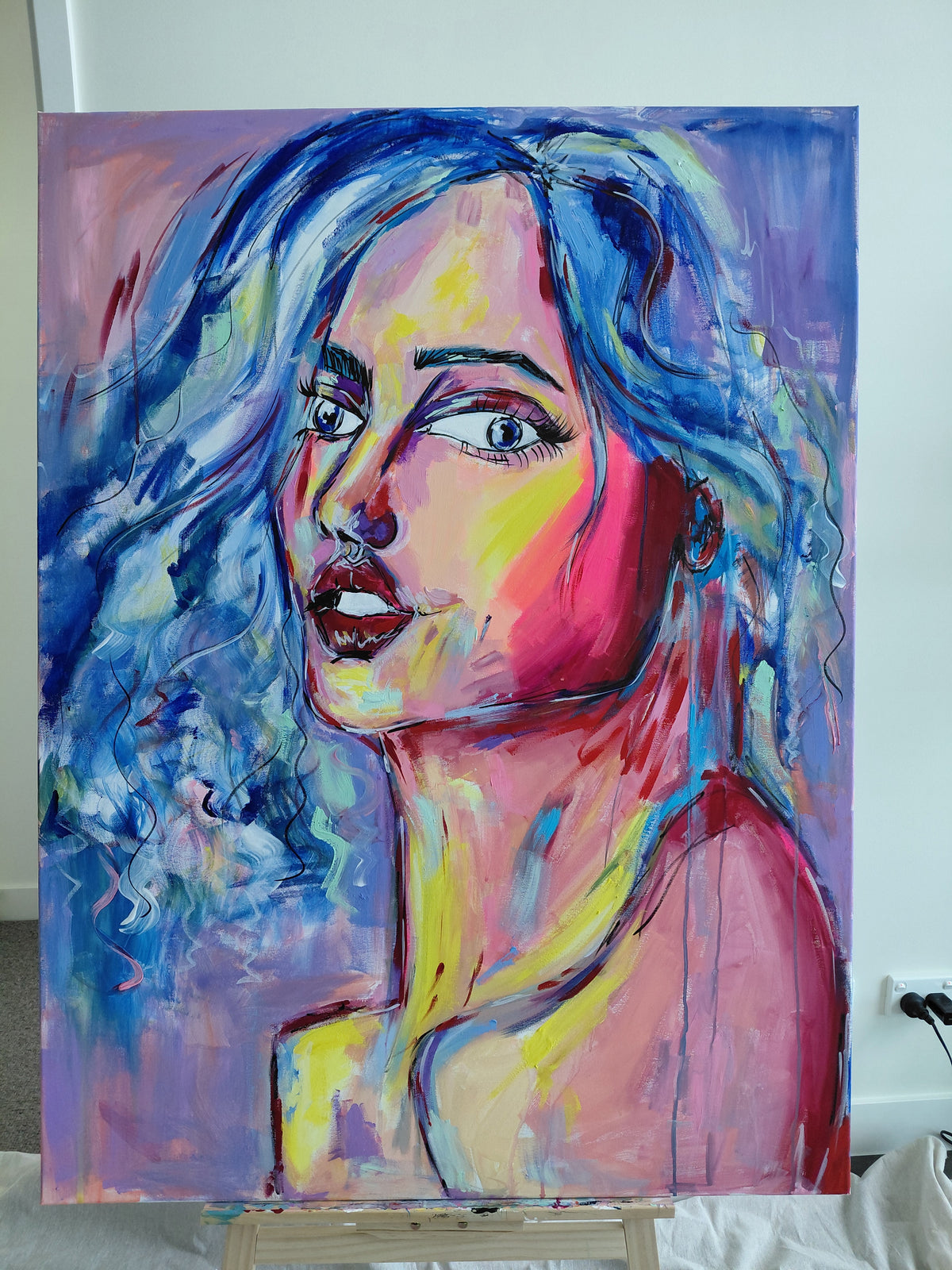 ETHEREAL - Original Painting - 91.4cm (W) x 121.9cm (H) x 1cm (D) - Gouache on Canvas