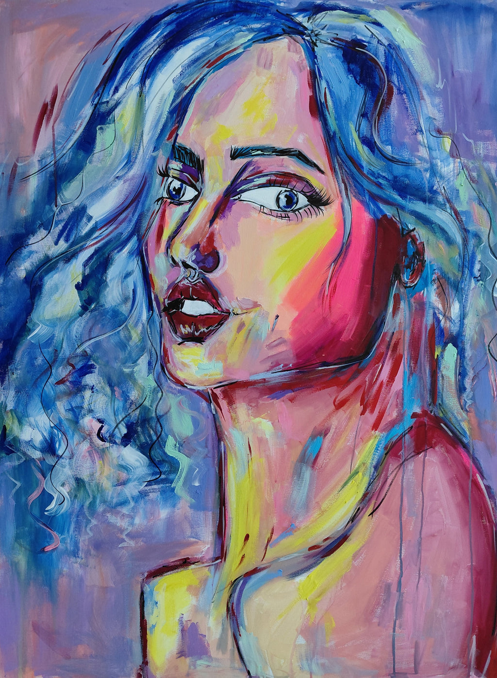 ETHEREAL - Original Painting - 91.4cm (W) x 121.9cm (H) x 1cm (D) - Gouache on Canvas