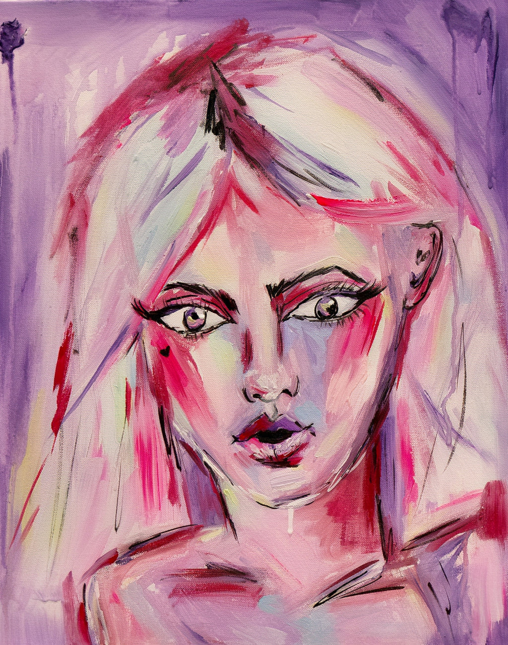 DOLLY - Original Painting - 40.5cm (W) x 50.5cm (H) x 1cm (D) - Gouache on Canvas