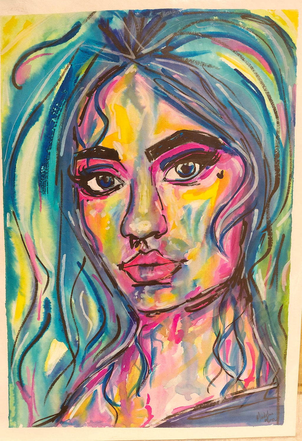 I'D RATHER BE A MERMAID - Original Painting - 29.7cm (W) x 42cm (H) x 0.1cm (D) - Watercolour on Paper