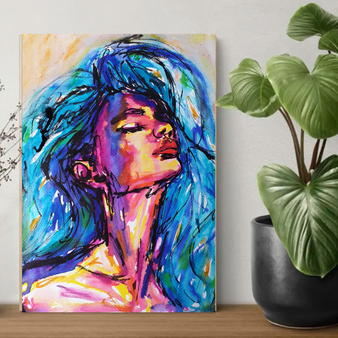 THROWBACK - Original Painting - 29.7cm (W) x 42cm (H) x 0.1cm (D) - Watercolour on Paper