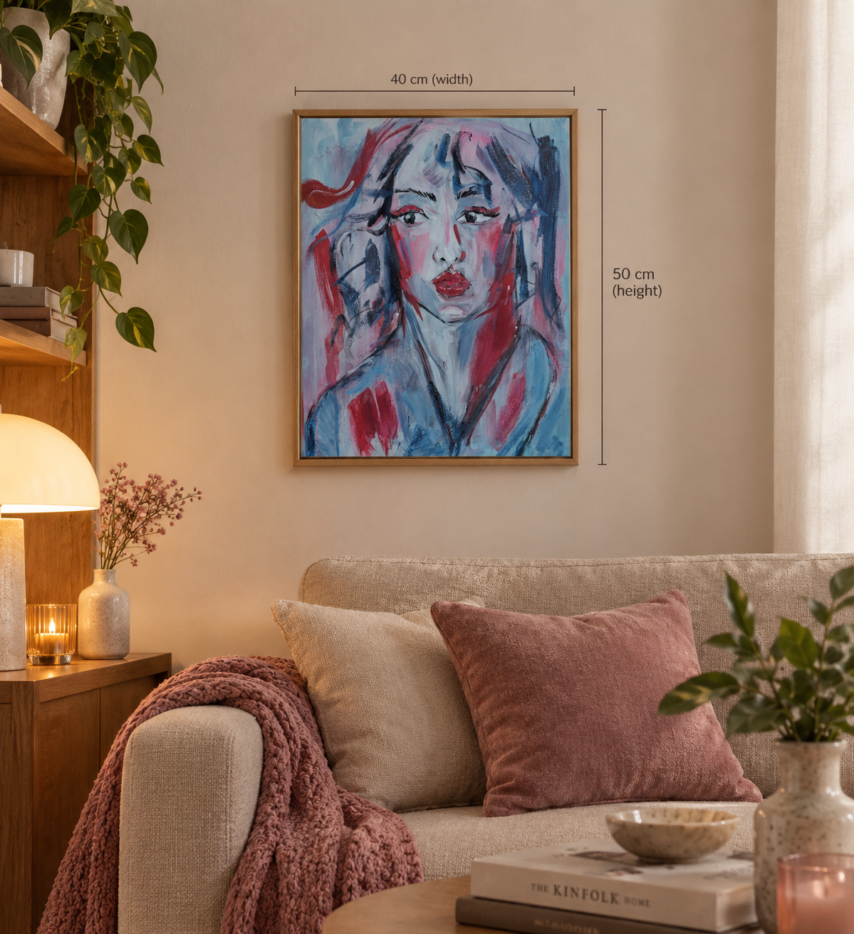 CHERRY PIE - Original Painting - 40cm (W) x 50cm (H) x 0.5cm (D) - Mixed Media on Canvas Board