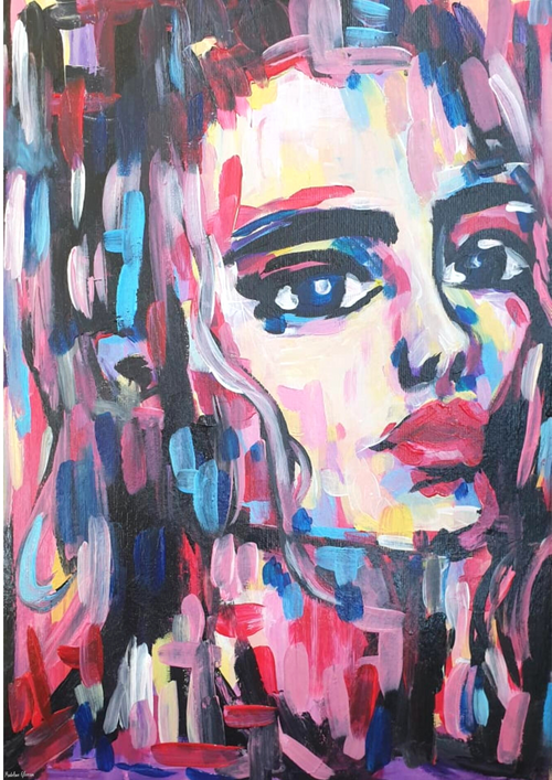 CHIC MOSAIC - Original Painting - 29.7cm (W) x 42cm (H) x 0.1cm (D) - Acrylic on Paper