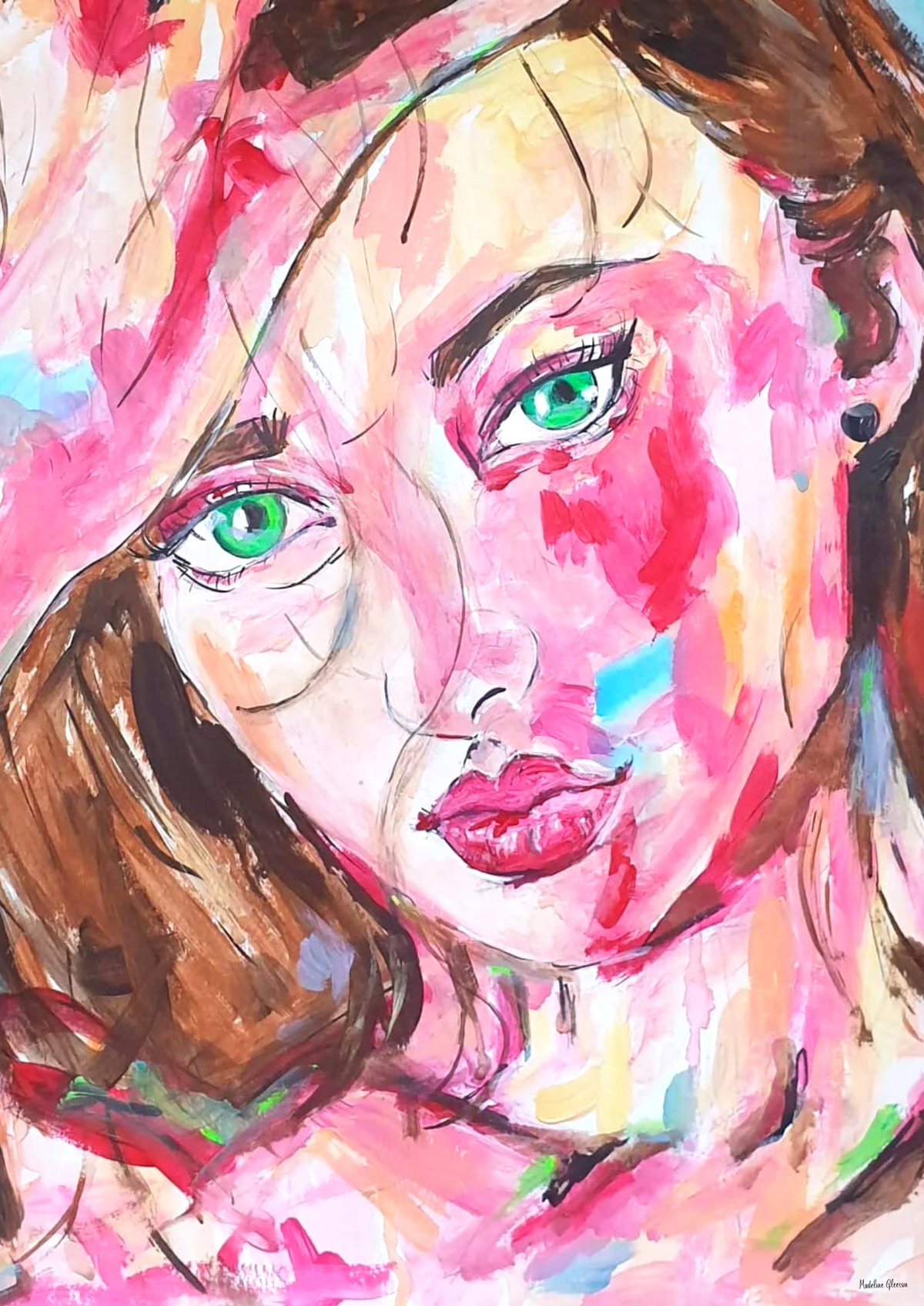 HEAD IN THE GAME - Original Painting - 29.7cm (W) x 42cm (H) x 0.1cm (D) - Mixed Media on Paper