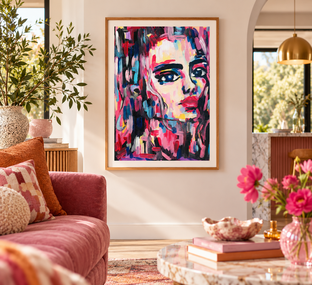 CHIC MOSAIC - Original Painting - 29.7cm (W) x 42cm (H) x 0.1cm (D) - Acrylic on Paper